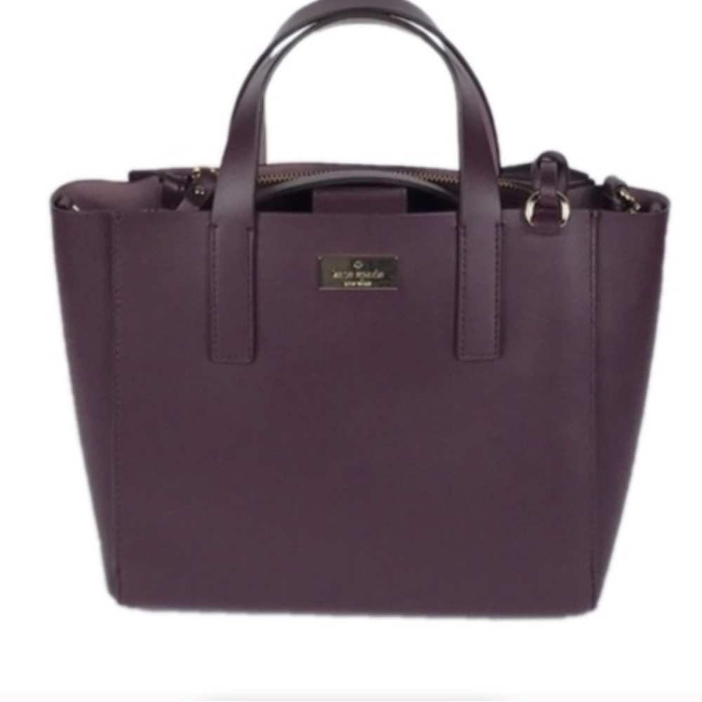 Kate Spade Mini Nelle Putnam Drive Deep Purple Plum Satchel Bag Purse